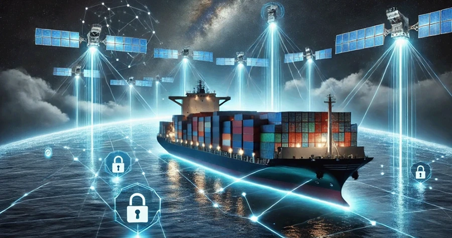 Cargo ship with higher bandwidth protected with Marlink Cyber Security